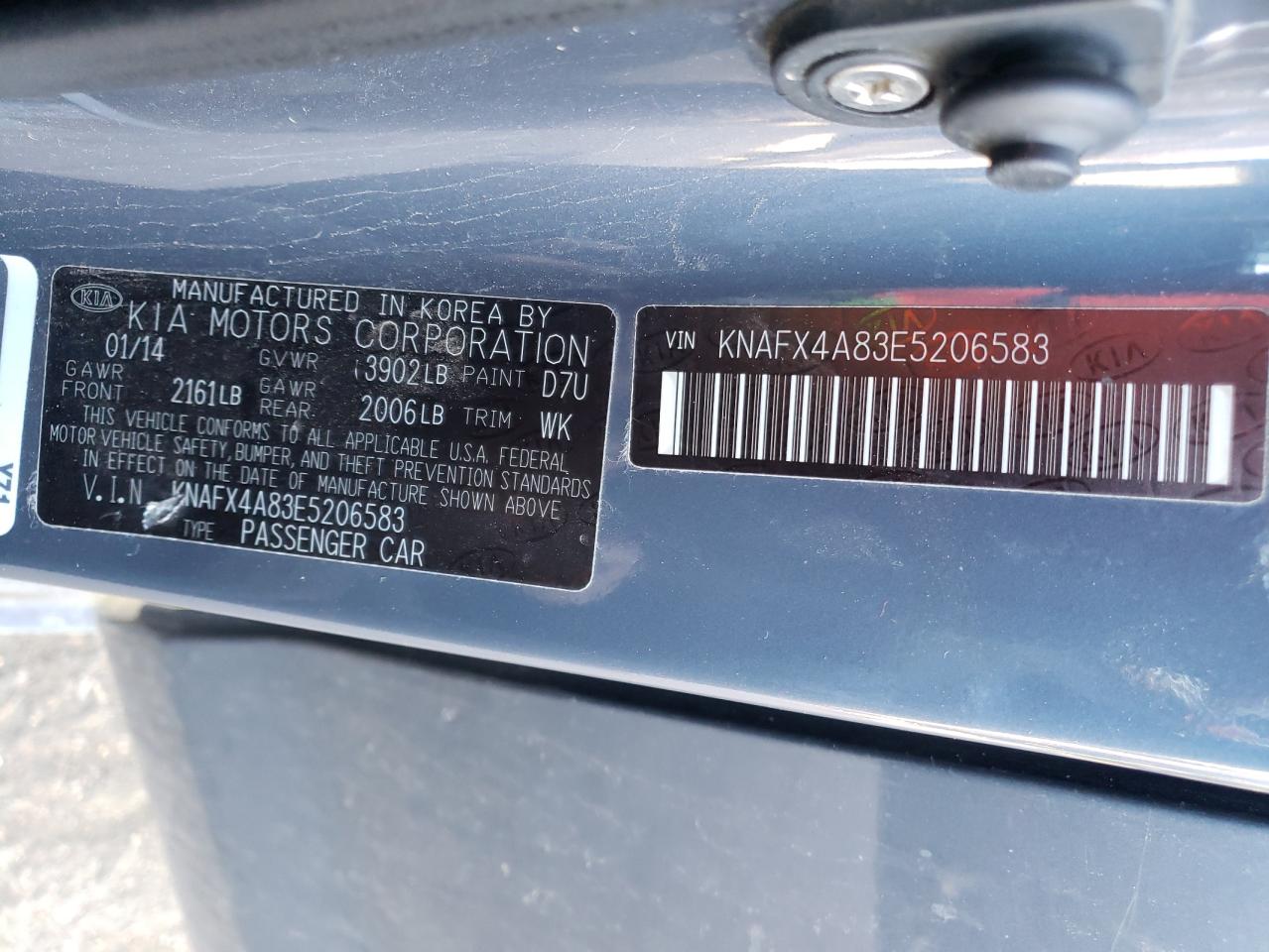 صورة رقم 10 من المزاد - 2014 KIA FORTE EX مع VIN KNAFX4A83E5206583