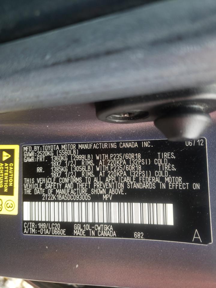 Photo 10 from auction – 2013 LEXUS RX 350 with VIN 2T2ZK1BA5DC093005