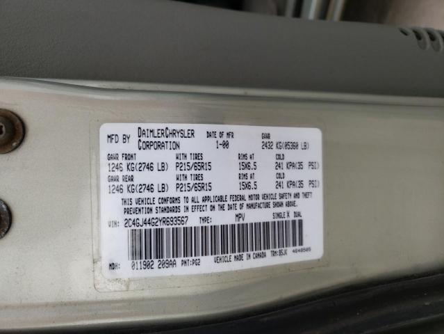 Photo 10 from auction – 2000 CHRYSLER GRAND VOYA with VIN 2C4GJ44G2YR693567