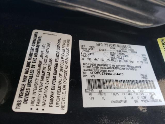 Photo 10 from auction – 2008 LINCOLN NAVIGATOR with VIN 5LMFU27598LJ04470