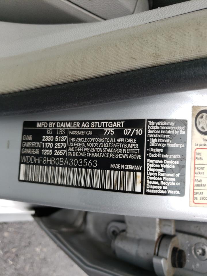 Photo 10 from auction – 2011 MERCEDES-BENZ E 350 4MAT with VIN WDDHF8HB0BA303563
