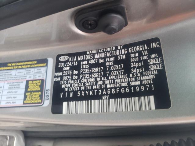 Photo 10 from auction – 2015 KIA SORENTO LX with VIN 5XYKT3A68FG619971