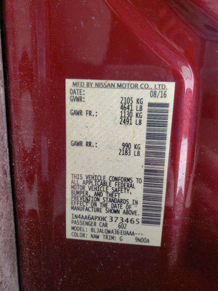 Photo 10 from auction – 2017 NISSAN MAXIMA 3.5 with VIN 1N4AA6APXHC373465