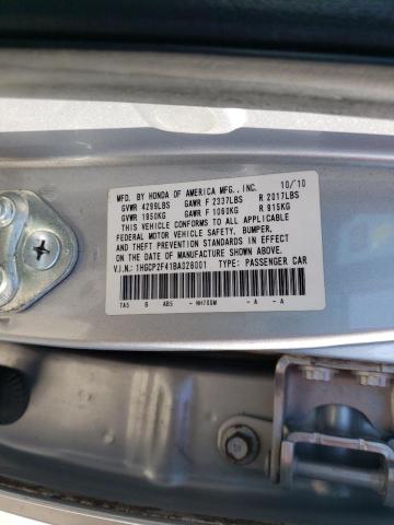 Photo 10 from auction – 2011 HONDA ACCORD LXP with VIN 1HGCP2F41BA028001