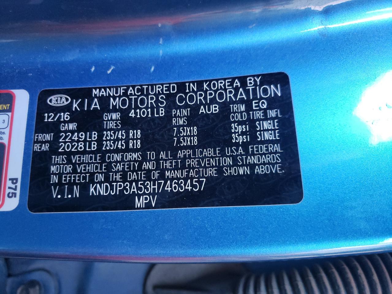 Photo 10 from auction – 2017 KIA SOUL + with VIN KNDJP3A53H7463457