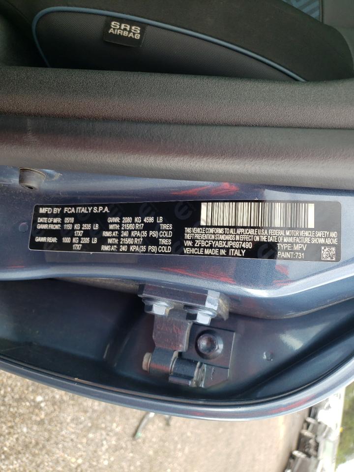 Photo 10 from auction – 2018 FIAT 500X POP with VIN ZFBCFYABXJP697490