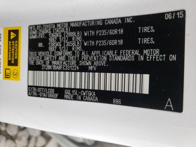 Photo 10 from auction – 2015 LEXUS RX 350 BAS with VIN 2T2BK1BA8FC331224
