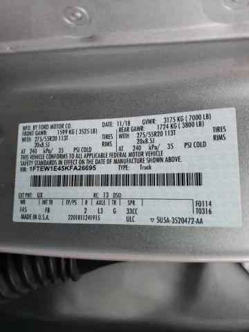 Photo 10 from auction – 2019 FORD F150 SUPER with VIN 1FTEW1E45KFA26695