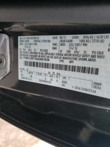 Photo 10 from auction – 2018 FORD ESCAPE S with VIN 1FMCU0F74JUA01938