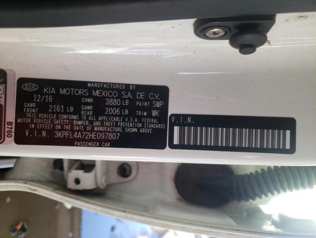 Photo 10 from auction – 2017 KIA FORTE LX with VIN 3KPFL4A72HE097807