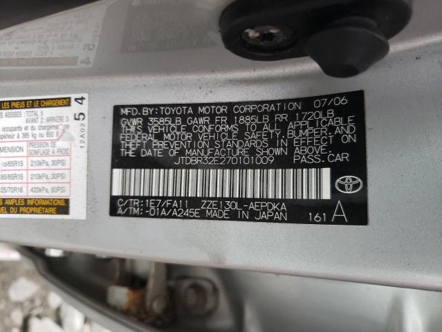 Photo 10 from auction – 2007 TOYOTA COROLLA CE with VIN JTDBR32E270101009