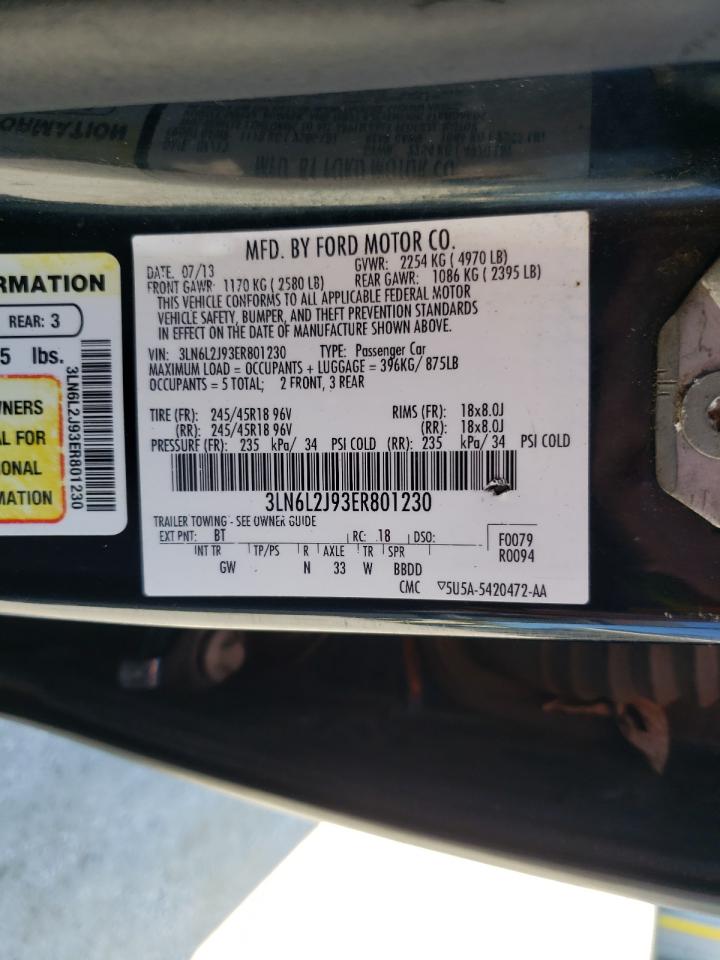 Photo 10 from auction – 2014 LINCOLN MKZ with VIN 3LN6L2J93ER801230