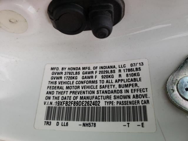 Photo 10 from auction – 2013 HONDA CIVIC EX with VIN 19XFB2F89DE262402