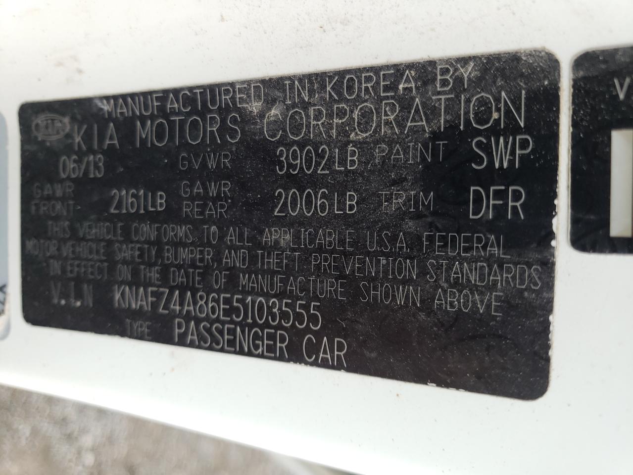 Photo 10 from auction – 2014 KIA FORTE EX with VIN KNAFZ4A86E5103555