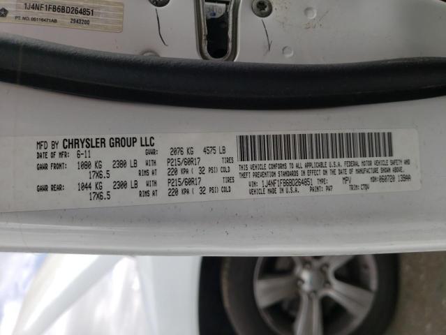 Photo 10 from auction – 2011 JEEP COMPASS SP with VIN 1J4NF1FB6BD264851