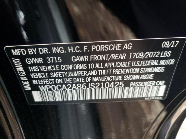 Photo 10 from auction – 2018 PORSCHE BOXSTER with VIN WP0CA2A86JS210425