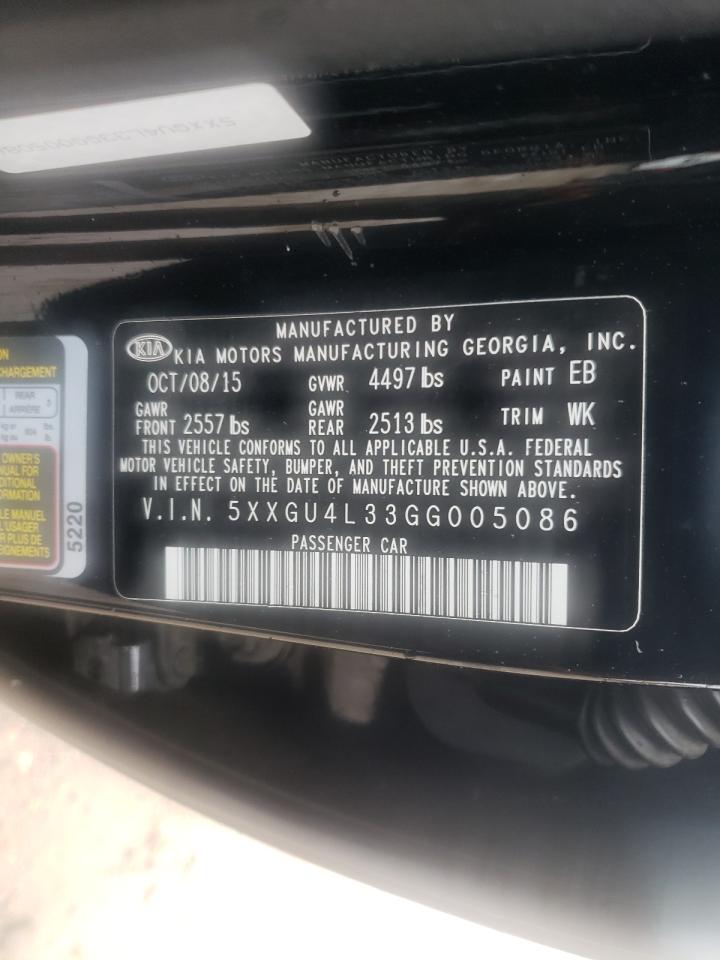 Photo 10 from auction – 2016 KIA OPTIMA EX with VIN 5XXGU4L33GG005086