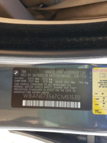 Photo 10 from auction – 2007 BMW 530 I with VIN WBANE73567CM51530