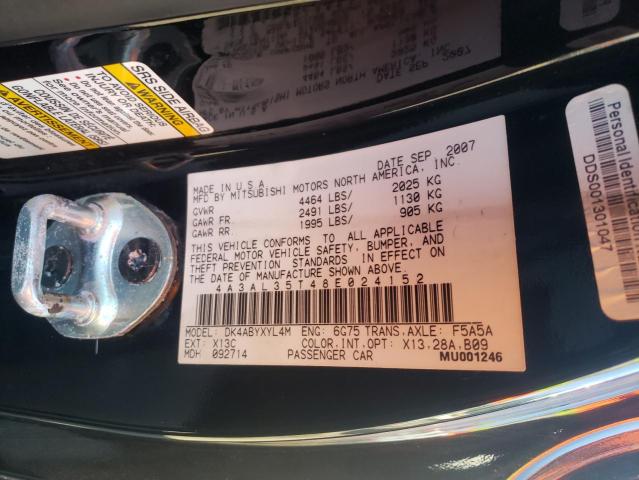 Photo 10 from auction – 2008 MITSUBISHI ECLIPSE SP with VIN 4A3AL35T48E024152