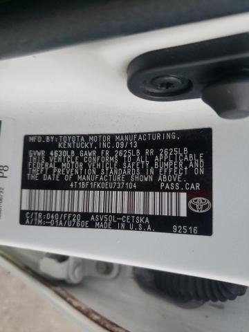 Photo 10 from auction – 2014 TOYOTA CAMRY L with VIN 4T1BF1FK0EU737104