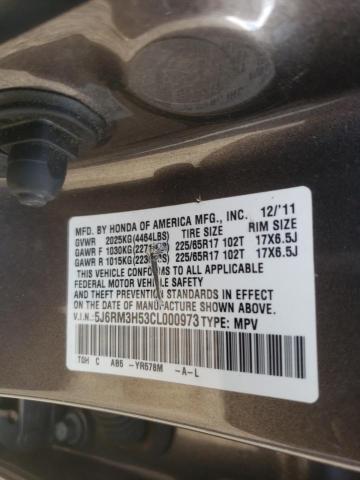 Photo 10 from auction – 2012 HONDA CR-V EX with VIN 5J6RM3H53CL000973