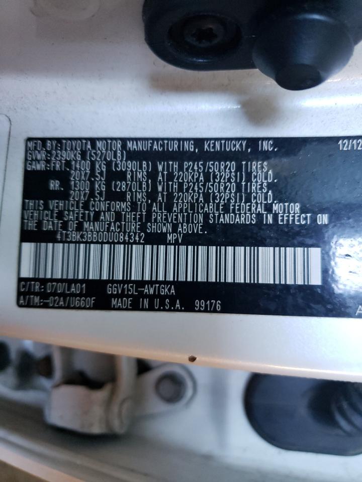 Photo 10 from auction – 2013 TOYOTA VENZA LE with VIN 4T3BK3BB0DU084342