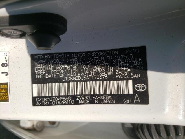 Photo 10 from auction – 2010 TOYOTA PRIUS with VIN JTDKN3DU5A0173376