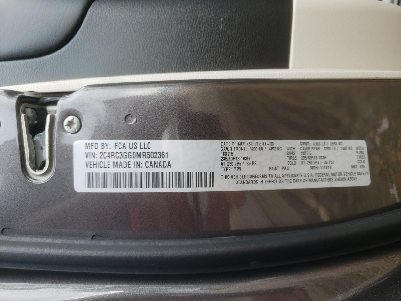 Photo 10 from auction – 2021 CHRYSLER PACIFICA L with VIN 2C4RC3GG0MR502361