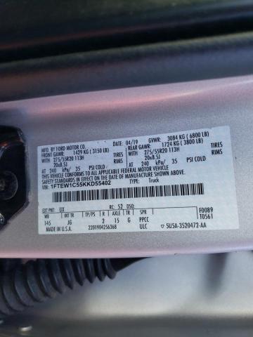 Photo 10 from auction – 2019 FORD F150 SUPER with VIN 1FTEW1C55KKD55402