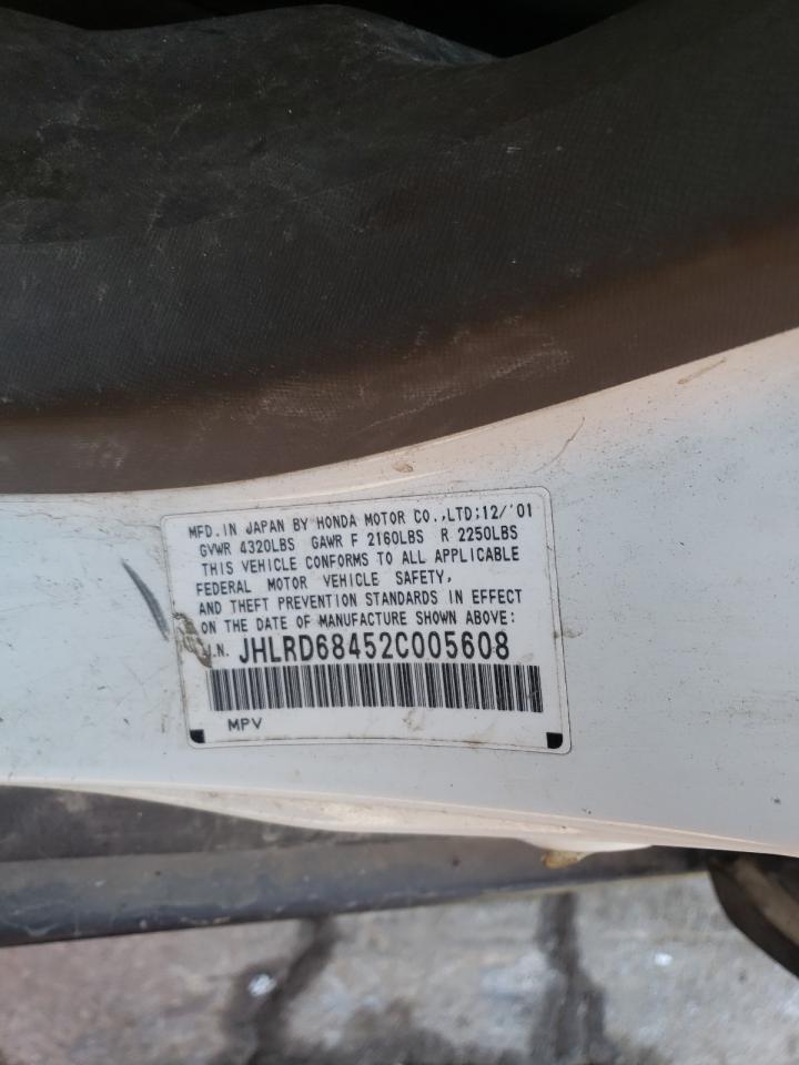 Photo 10 from auction – 2002 HONDA CR-V LX with VIN JHLRD68452C005608