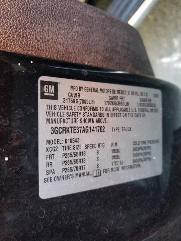 Photo 10 from auction – 2010 CHEVROLET SILVERADO with VIN 3GCRKTE37AG141702