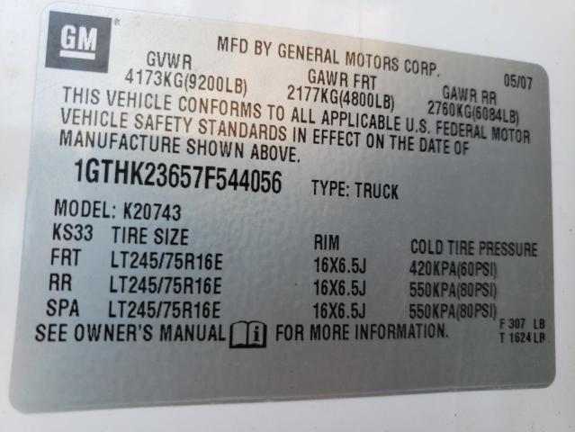 Photo 10 from auction – 2007 GMC SIERRA K25 with VIN 1GTHK23657F544056