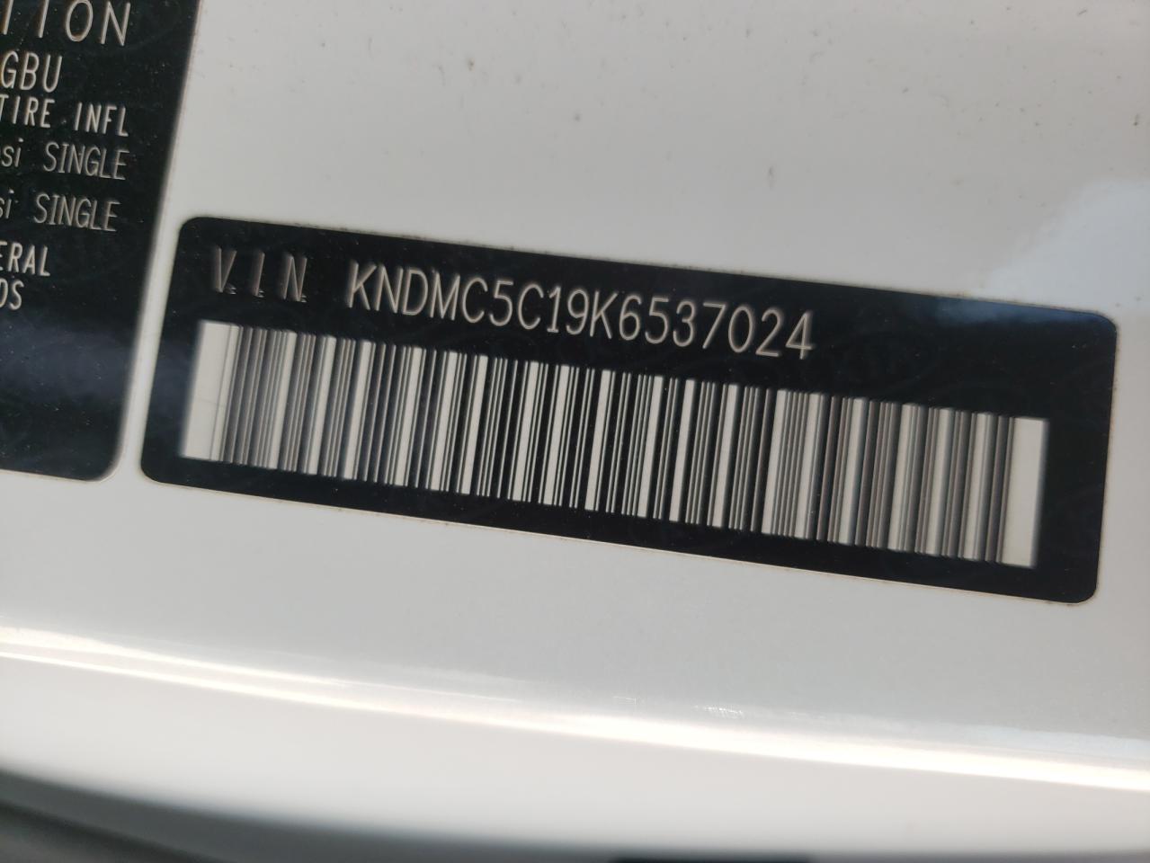 Photo 10 from auction – 2019 KIA SEDONA EX with VIN KNDMC5C19K6537024