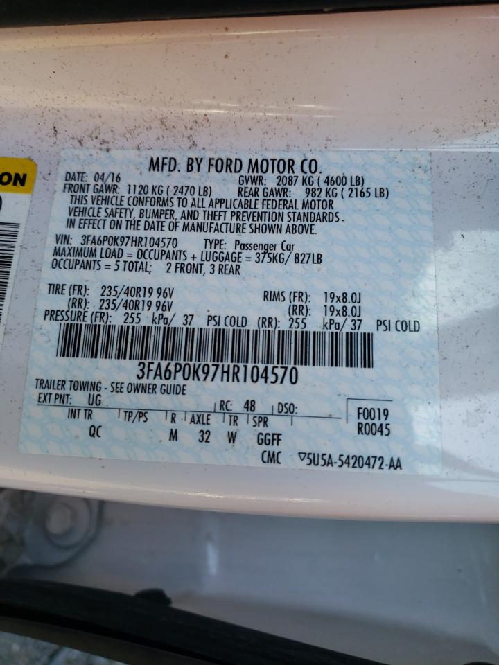 Photo 10 from auction – 2017 FORD FUSION TIT with VIN 3FA6P0K97HR104570