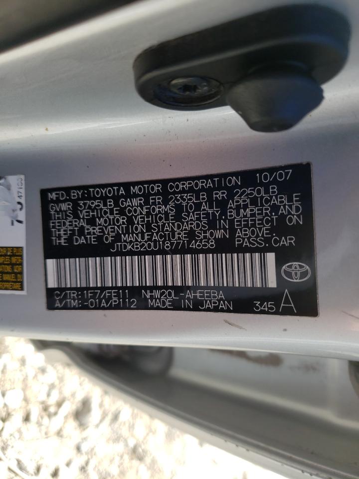 Photo 10 from auction – 2008 TOYOTA PRIUS with VIN JTDKB20U187714658