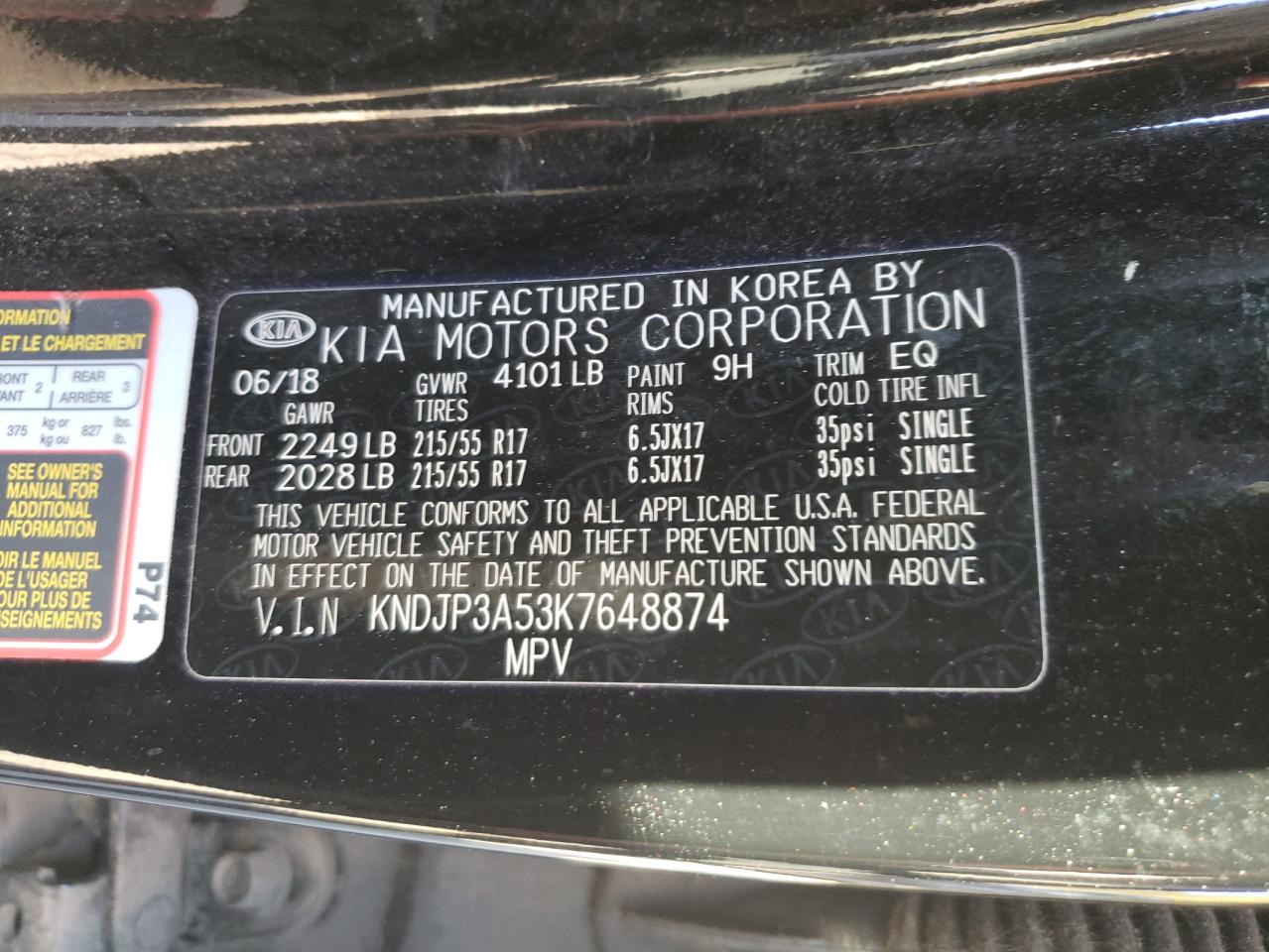 Photo 10 from auction – 2019 KIA SOUL + with VIN KNDJP3A53K7648874