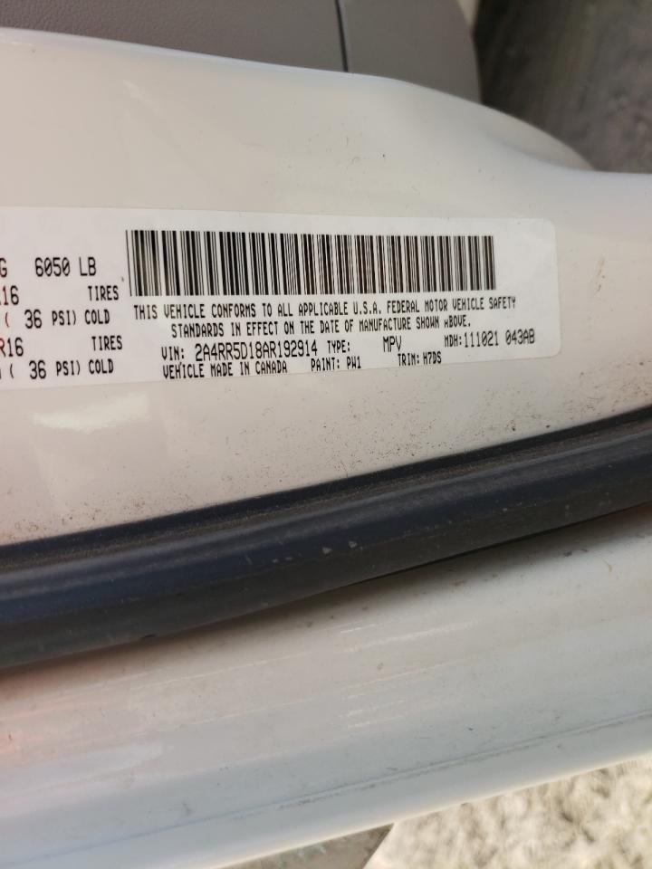 Photo 10 from auction – 2010 CHRYSLER TOWN AND C with VIN 2A4RR5D18AR192914