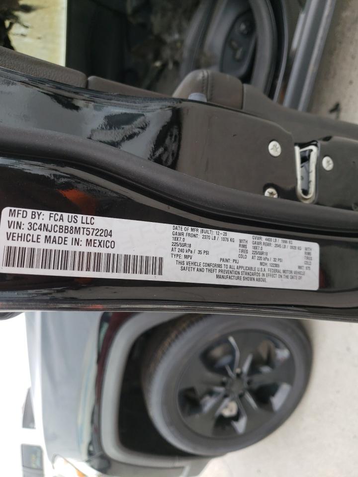 Photo 10 from auction – 2021 JEEP COMPASS LA with VIN 3C4NJCBB8MT572204