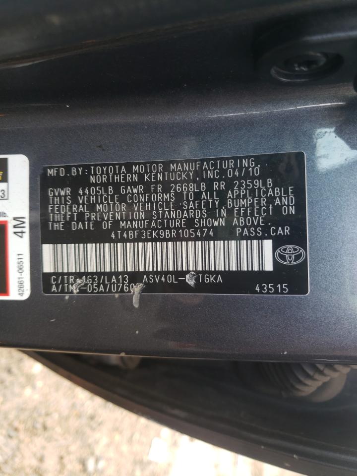 Photo 10 from auction – 2011 TOYOTA CAMRY BASE with VIN 4T4BF3EK9BR105474