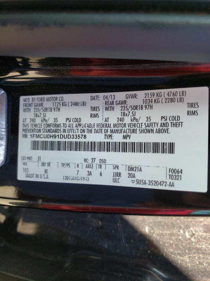 Photo 10 from auction – 2013 FORD ESCAPE SEL with VIN 1FMCU0H91DUD33578