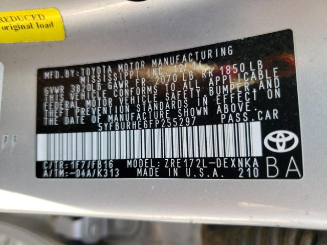 Photo 10 from auction – 2015 TOYOTA COROLLA L with VIN 5YFBURHE6FP255297