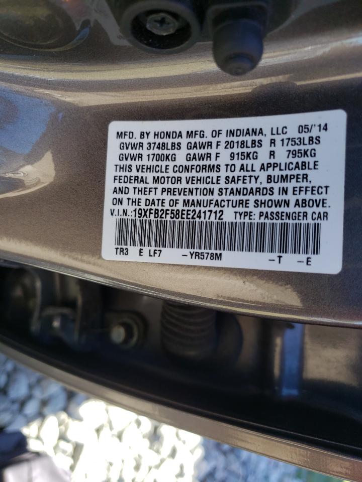 Photo 10 from auction – 2014 HONDA CIVIC LX with VIN 19XFB2F58EE241712