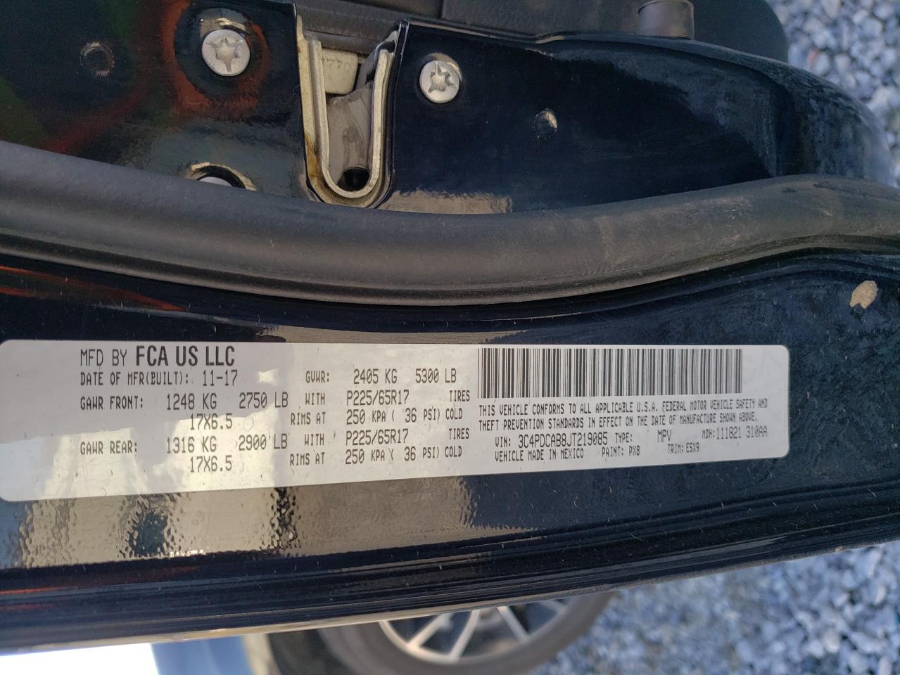 Photo 10 from auction – 2018 DODGE JOURNEY SE with VIN 3C4PDCAB8JT219085