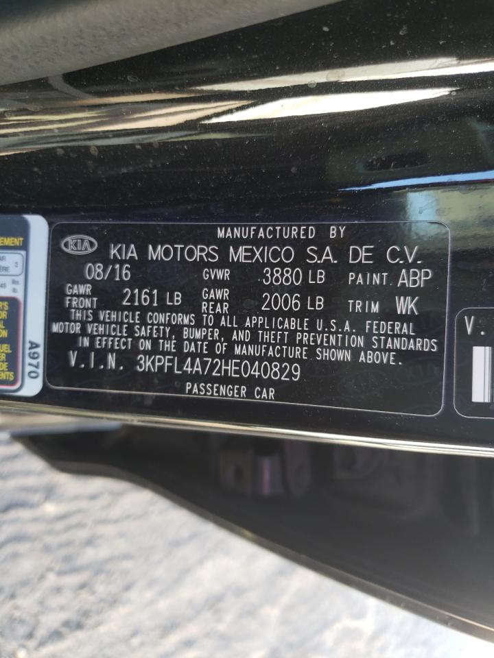 Photo 10 from auction – 2017 KIA FORTE LX with VIN 3KPFL4A72HE040829