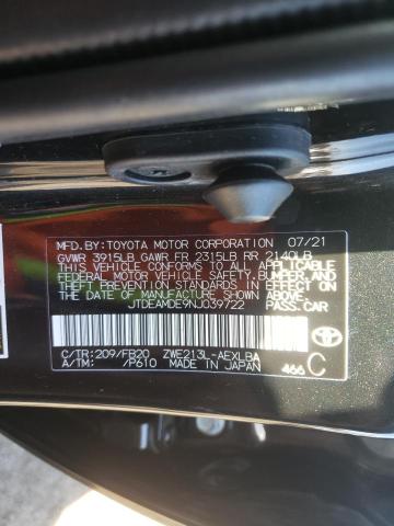 Photo 10 from auction – 2022 TOYOTA COROLLA LE with VIN JTDEAMDE9NJ039722