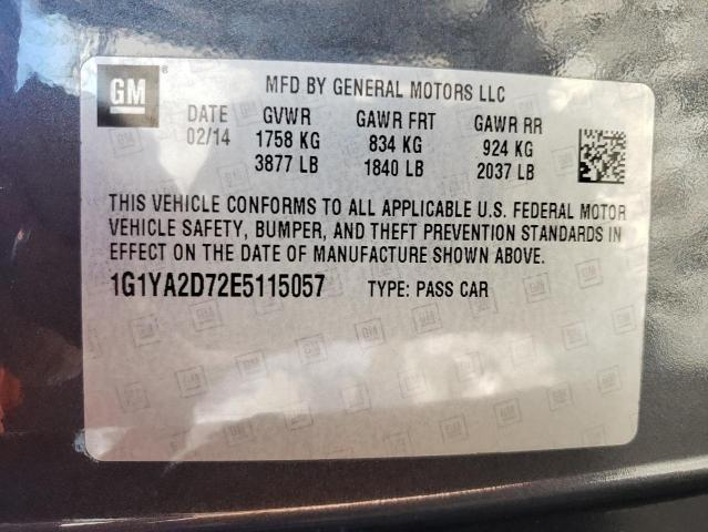 Photo 10 from auction – 2014 CHEVROLET CORVETTE S with VIN 1G1YA2D72E5115057