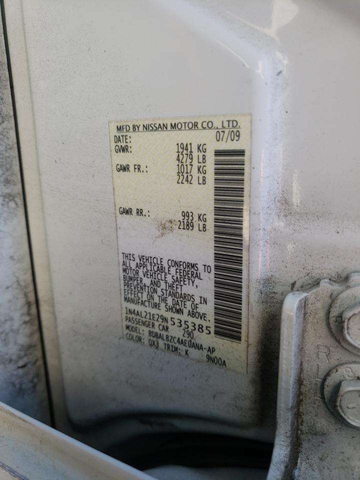 Photo 10 from auction – 2009 NISSAN ALTIMA 2.5 with VIN 1N4AL21E29N535385