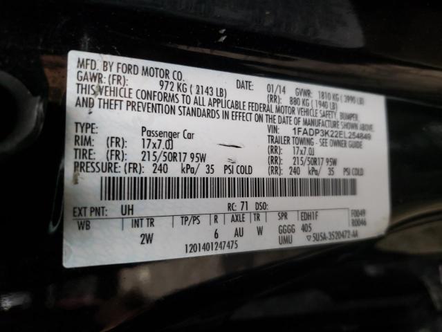 Photo 10 from auction – 2014 FORD FOCUS SE with VIN 1FADP3K22EL254849