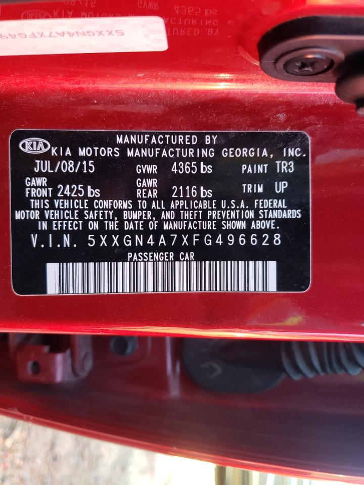 Photo 10 from auction – 2015 KIA OPTIMA EX with VIN 5XXGN4A7XFG496628