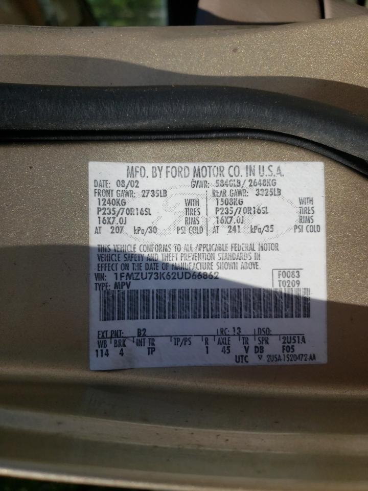 Photo 10 from auction – 2002 FORD EXPLORER X with VIN 1FMZU73K62UD66862